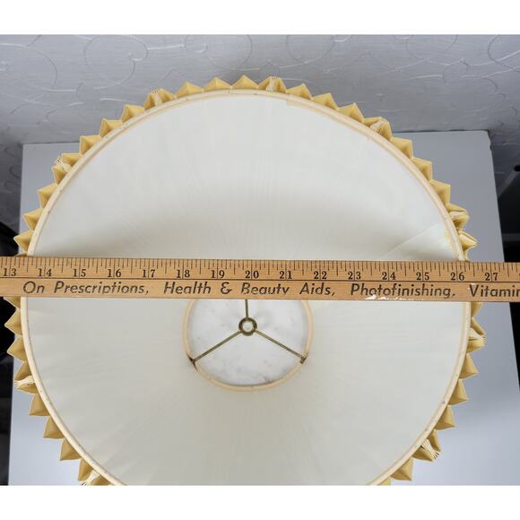 Vintage Stiffel Inverted Pinch Pleat Lamp Shade 11" Cream Fabric Accordion Retro - Picture 7 of 16